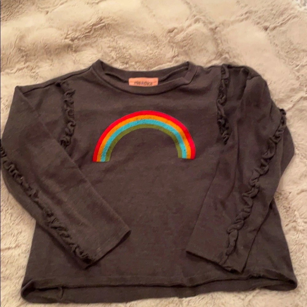 Girls sweatshirt ruffle sleeves